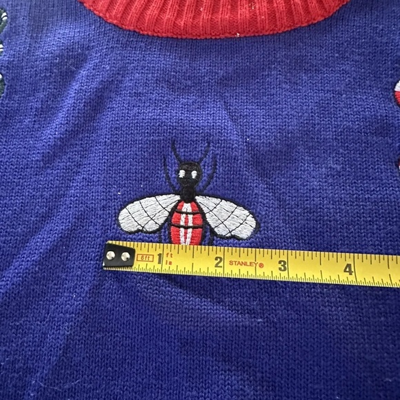 Designer All Over Embroidered Patch Style Fashion Sweater Small/Medium - Picture 7 of 16